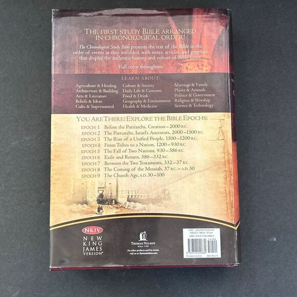Chronological Study Bible NKJV New King James Version Thomas Nelson Hardcover - Picture 8 of 8